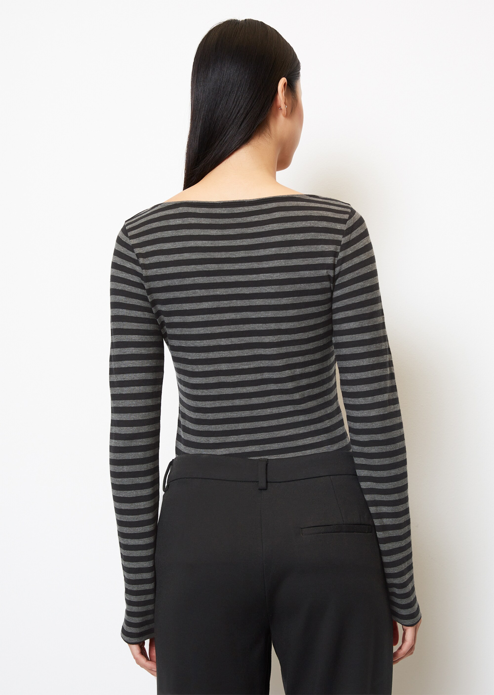 Ringel-Longsleeve regularaus Slubjersey