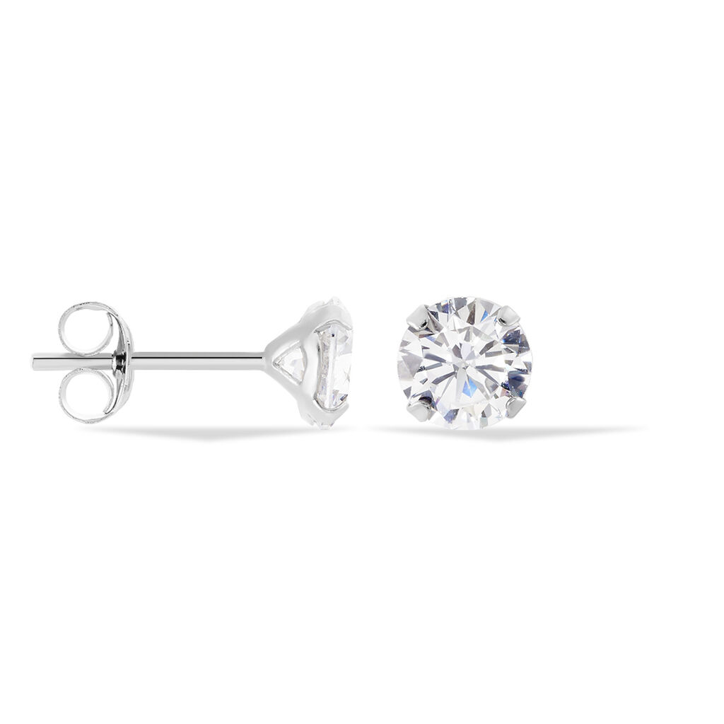 Boucles D'oreilles Puces Philia Argent Blanc Oxyde De Zirconium