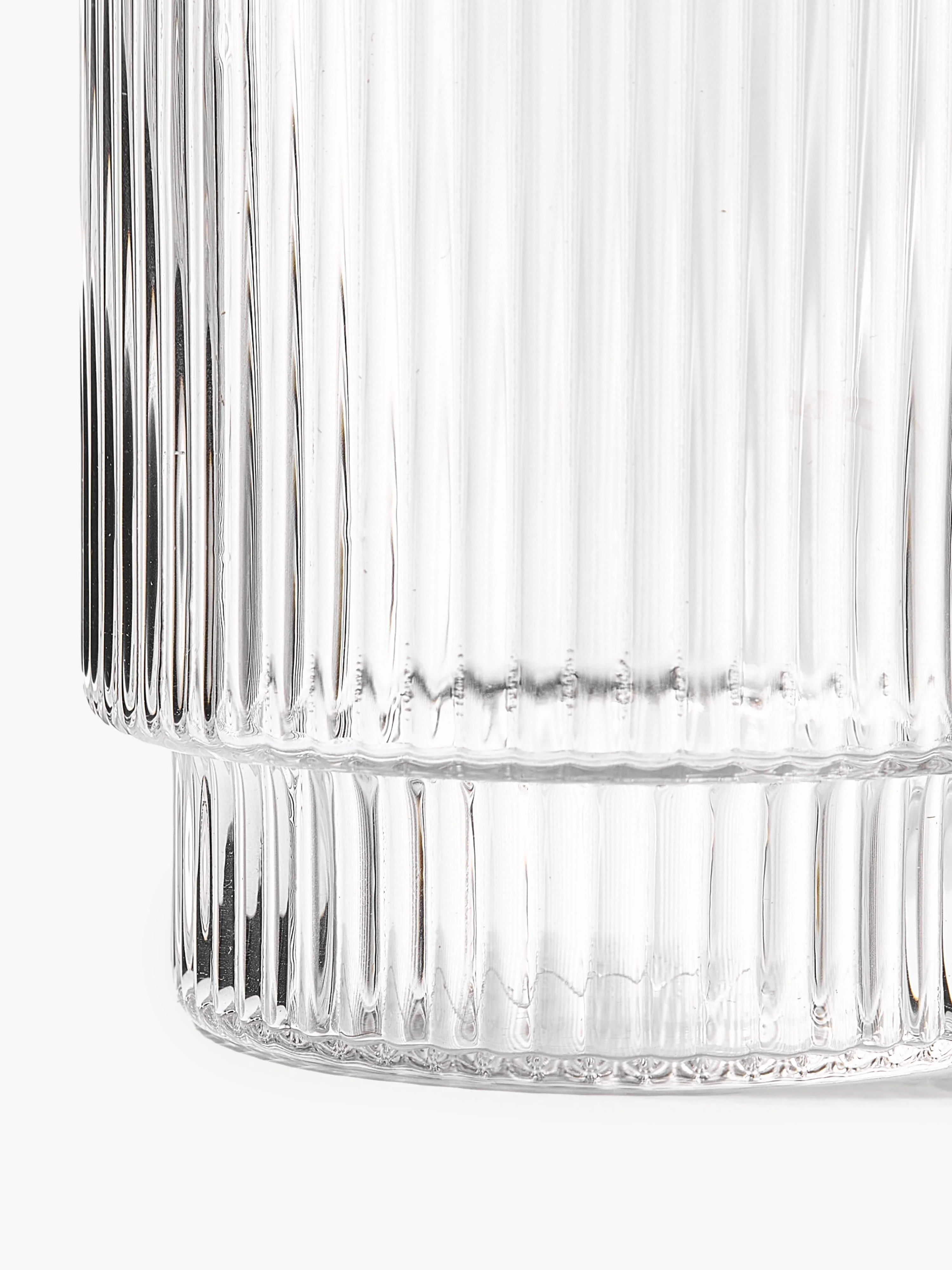 Mondgeblazen tumblers Ripple met groefreliëf, 4-delig