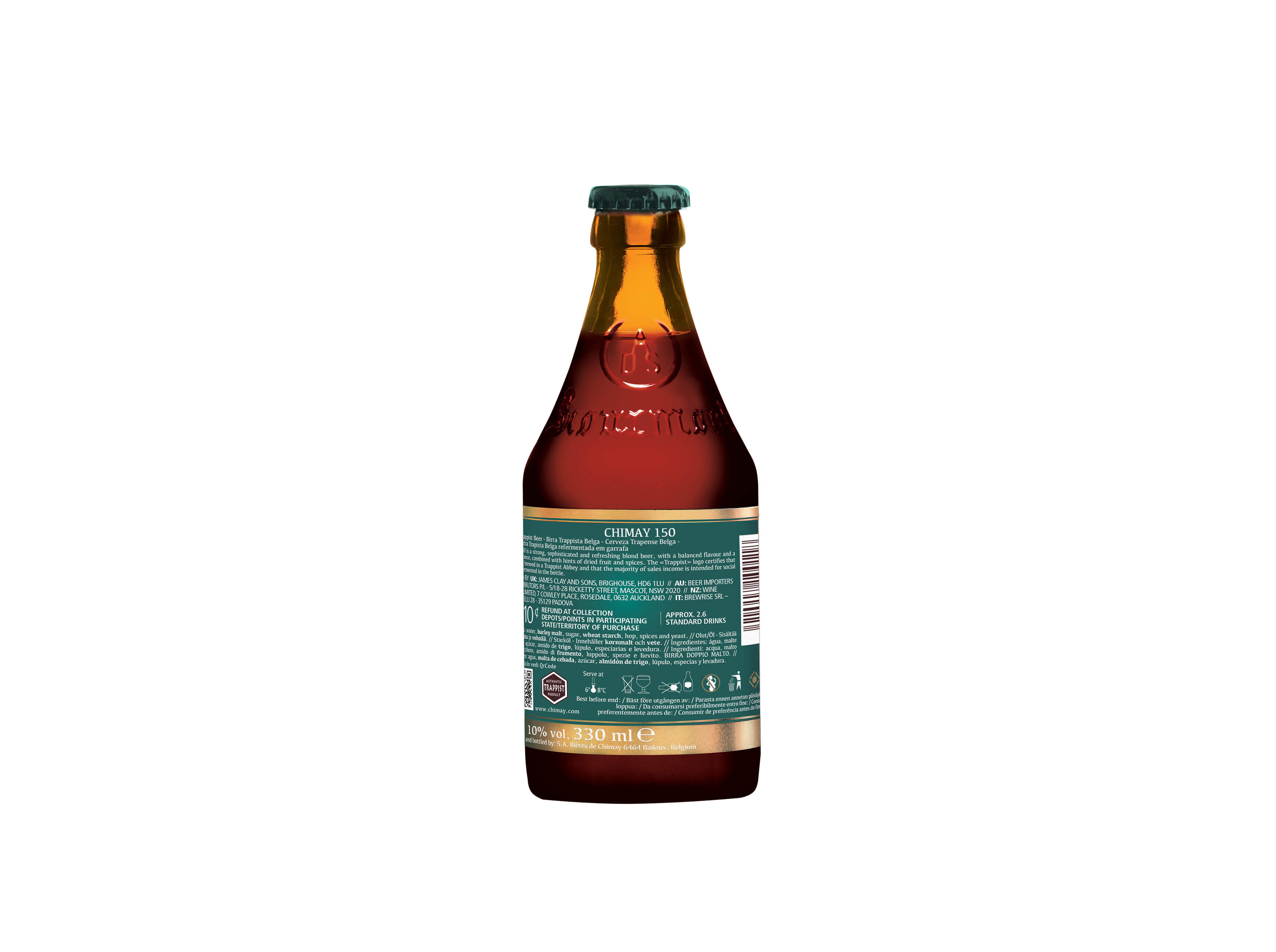 CERVEJA BELGA CHIMAY BLOND STRONG ALE 0.33L