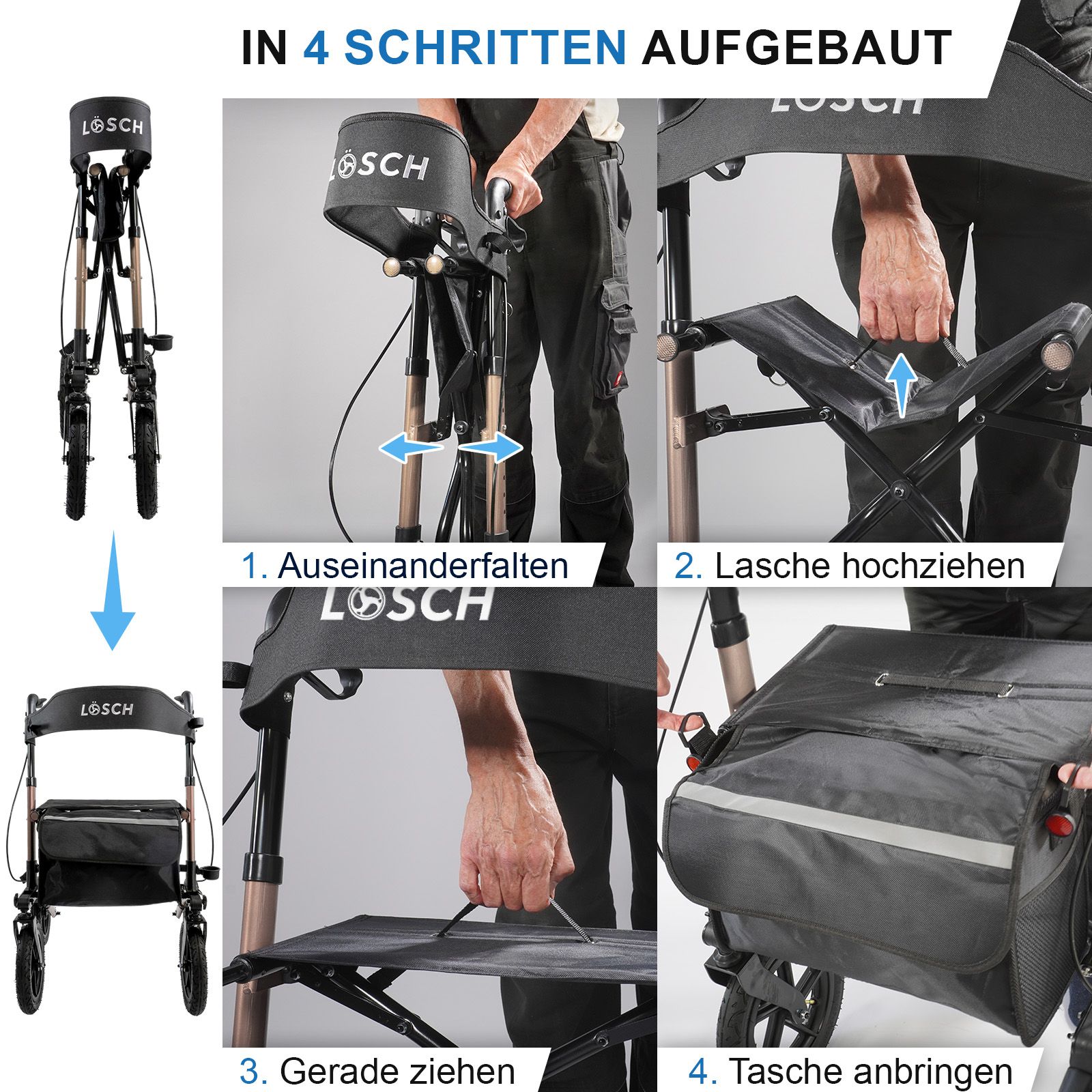 Rollator Tabas Mobility Air Champagner (Luftbereift)