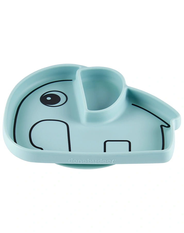 Silikon-Teller STICK&STAY PLATE – ELPHEE in blau