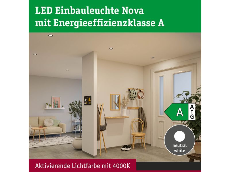 Paulmann Einbauleuchte LED Nova Coin Eisen gebürstet Runde Einbauleuchte