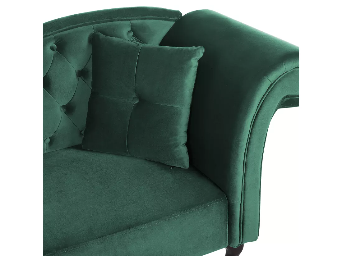 Méridienne en velours vert foncé LATTES