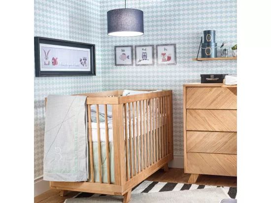 Lit évolutif bébé 70x140 cm bois massif bois naturel KYOTO
