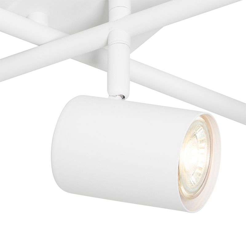Moderne plafondlamp wit 5-lichts verstelbaar vierkant - Jeana