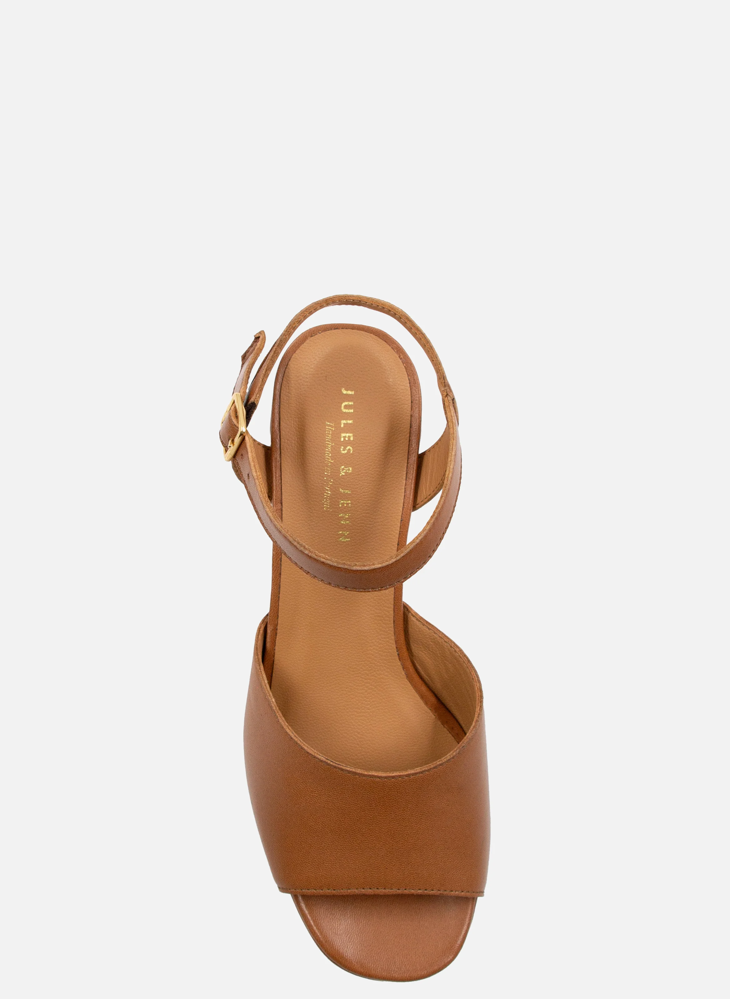 Sandales plateforme cuir lisse | Marron