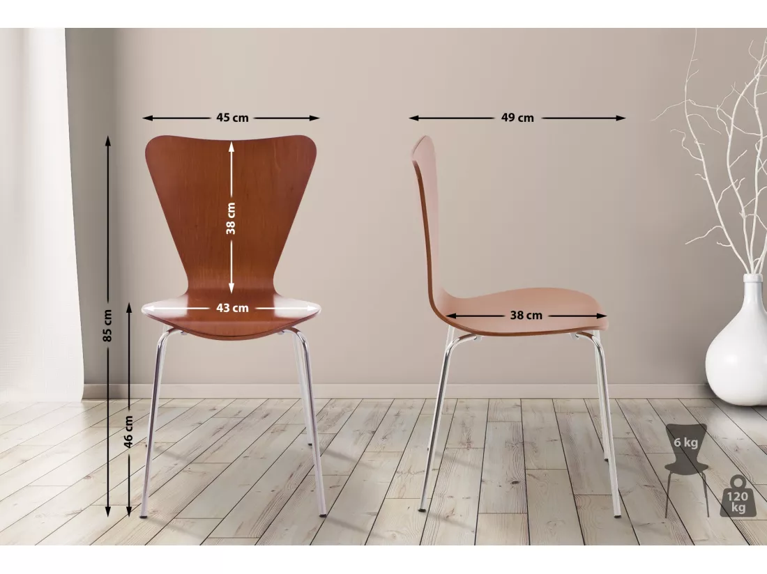 Lot de 16 Chaise de conférence - Bois & Nature - Marron - Calisto