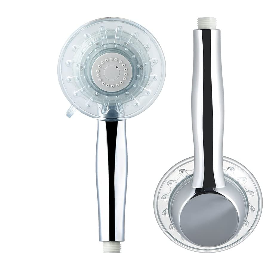 Universal LED Duschkopf Hand Brause Hydropower Farbwechsel Düse - Silber