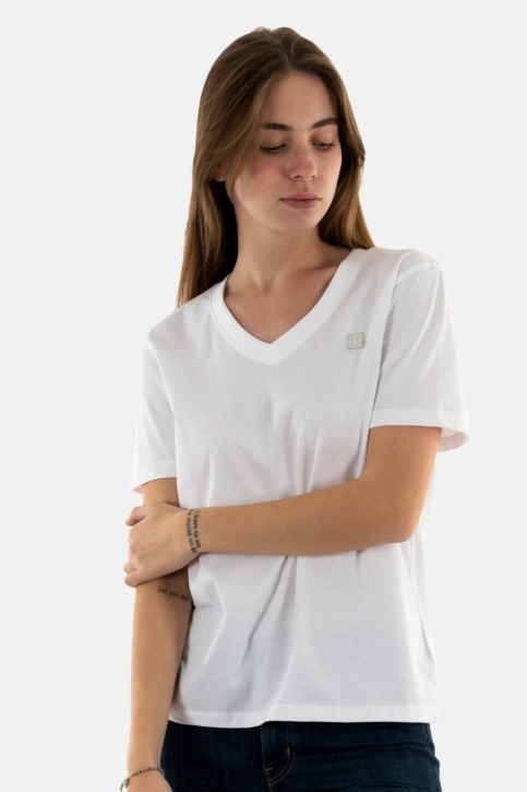 Tee shirt calvin klein jeans embro badge yaf bright white