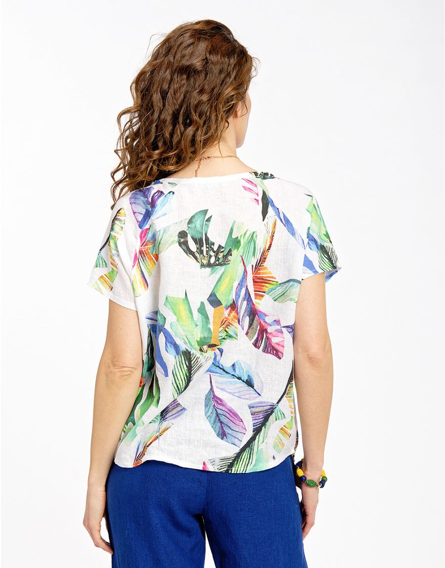 Blouse 100% lin imprimée