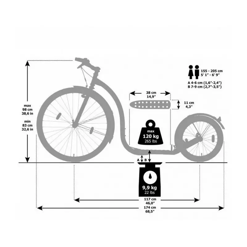 Trottinette Footbike KICKBIKE SPORT G4 BLACK Noir