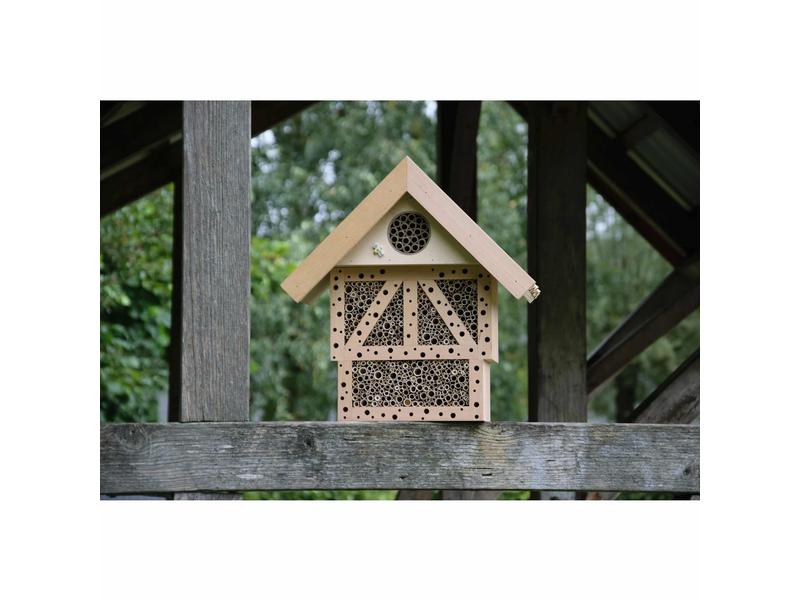 dobar green label Insektenhotel Monschau, 37.5 x 15 x 38.5 Nisthilfe für Wildbienen und Insekten