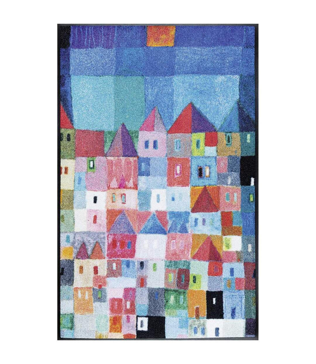 Paillasson COLOURFUL HOUSES TX en polyamide doux et soyeux OEKO TEX Fait en Europe