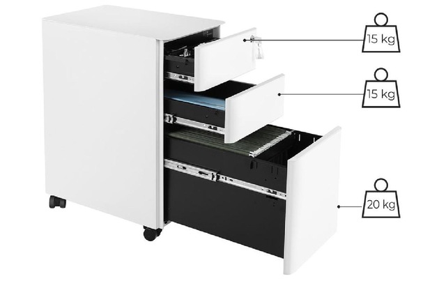 SONGMICS Rollcontainer »OFC030W01 Weiss«