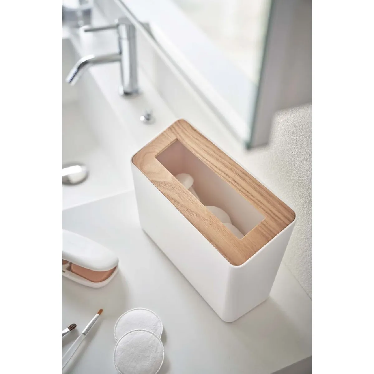 Yamazaki Trash - Poubelle de table résine bois