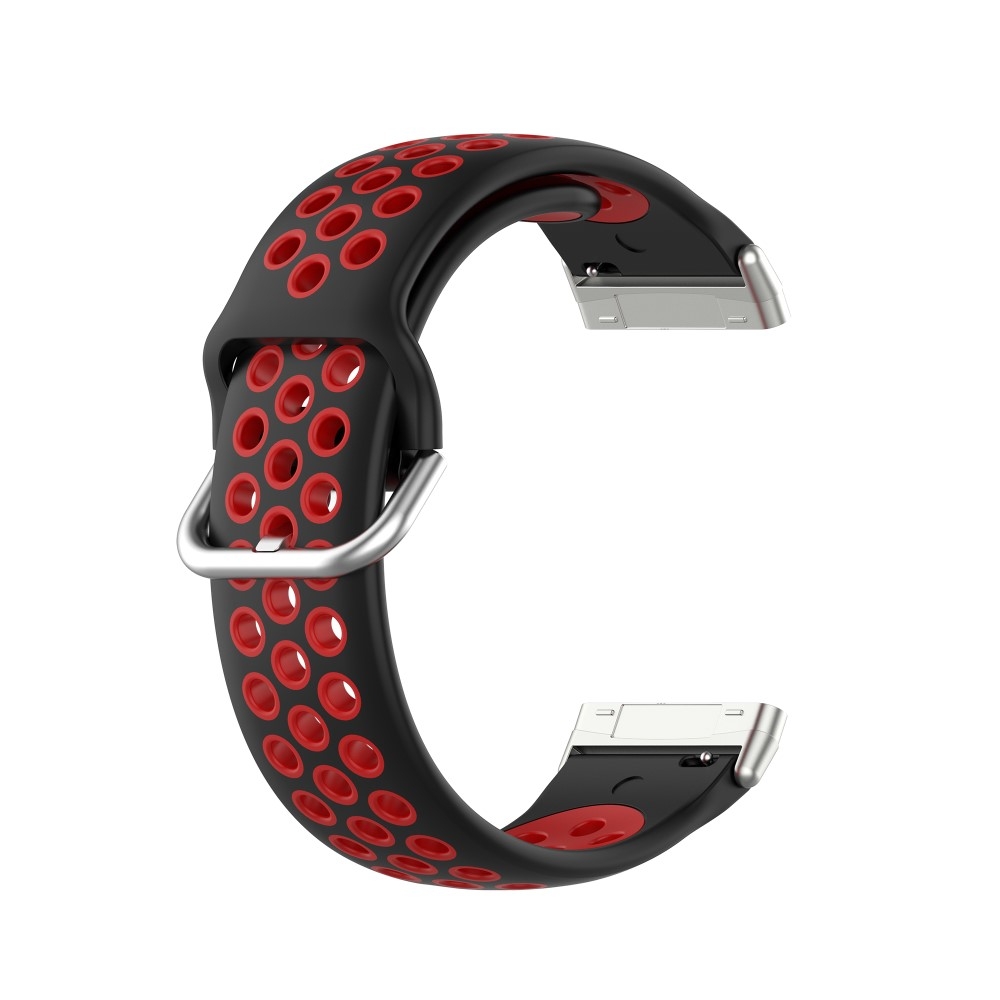 Fitbit Versa 3 / Sense Silikon Armband Dual Color (Gelenkumfang 155-235mm) - Schwarz / Rot