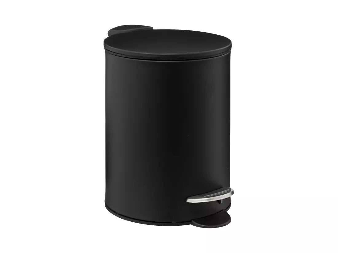 Poubelle de salle de bain en méta Noir Soft Close 3 L