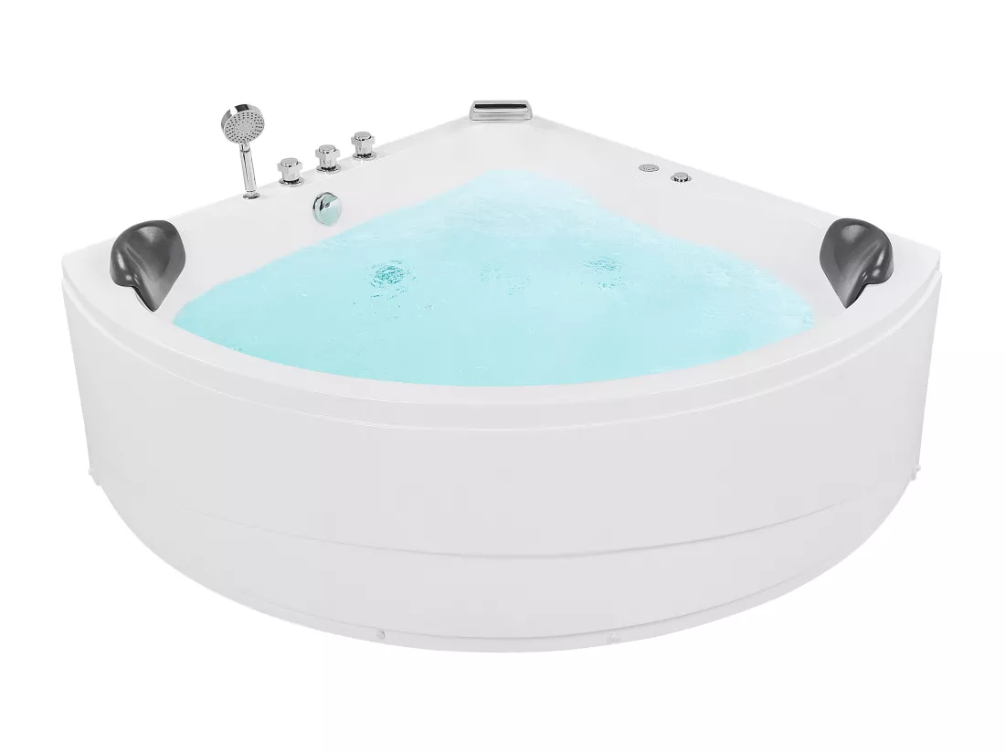 Baignoire d'angle blanche 197 x 140 cm avec LED BARACOA