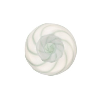 Kandelaar glas groen wit 11x11x7,5cm