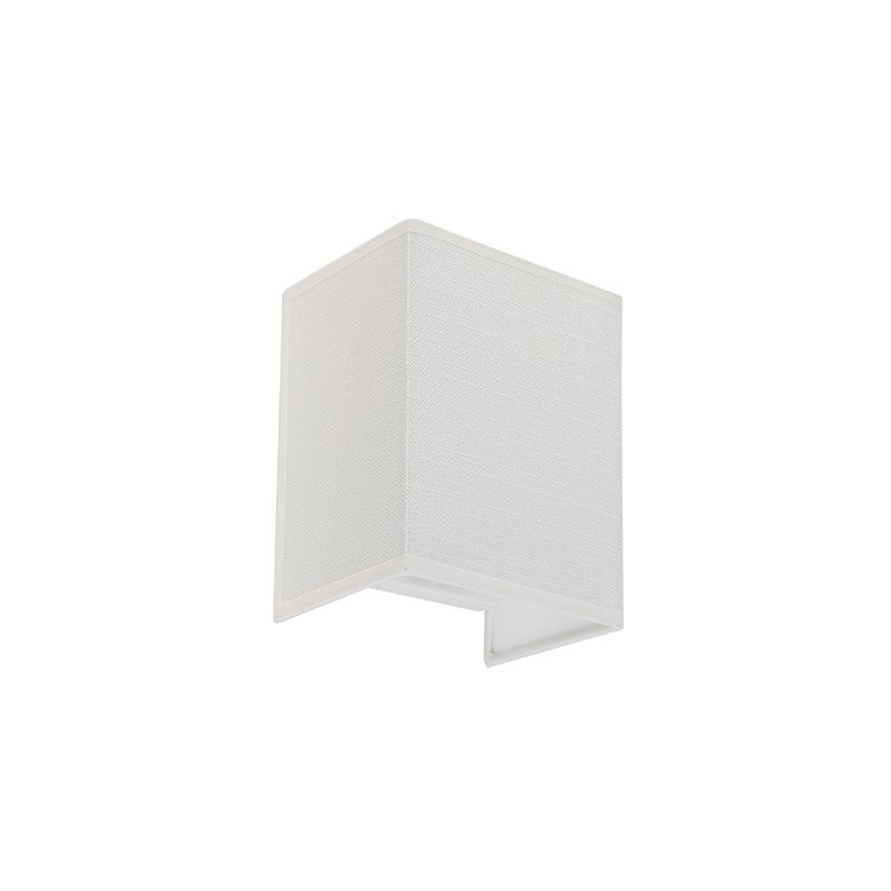 Moderne wandlamp jute wit met stoffen kap  - Vete
