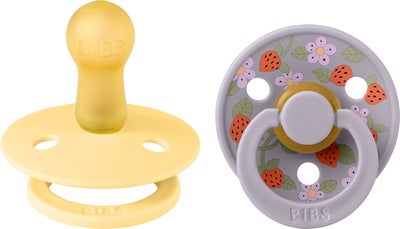 BIBS x Liberty Colour Strawberries Smokk 2-Pakk Lateks Str 2, Pale Butter Mix