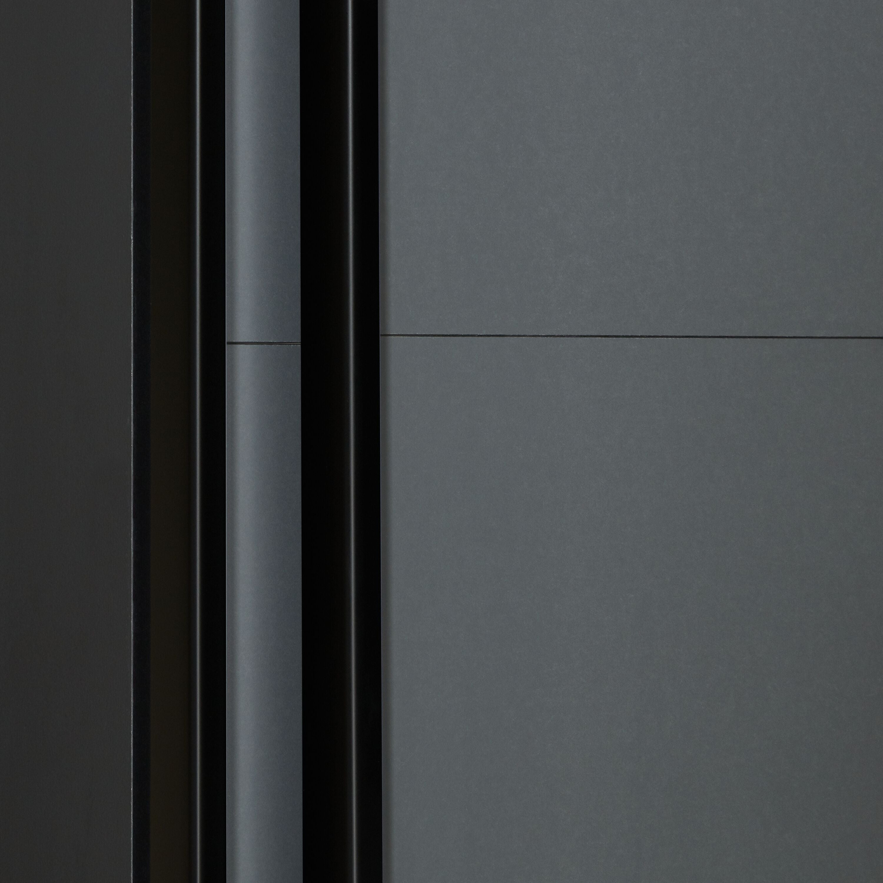 MODUL Schwebetürenschrank - Anthrazit / B: 202.0 cm x T: 65.0 cm x H: 220.0 cm