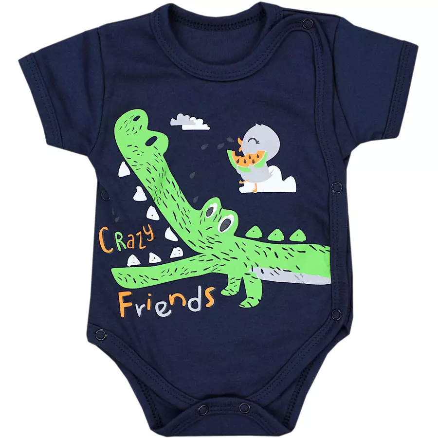 TupTam Baby Jungen Kurzarm Wickelbody 5er Set blaugelb