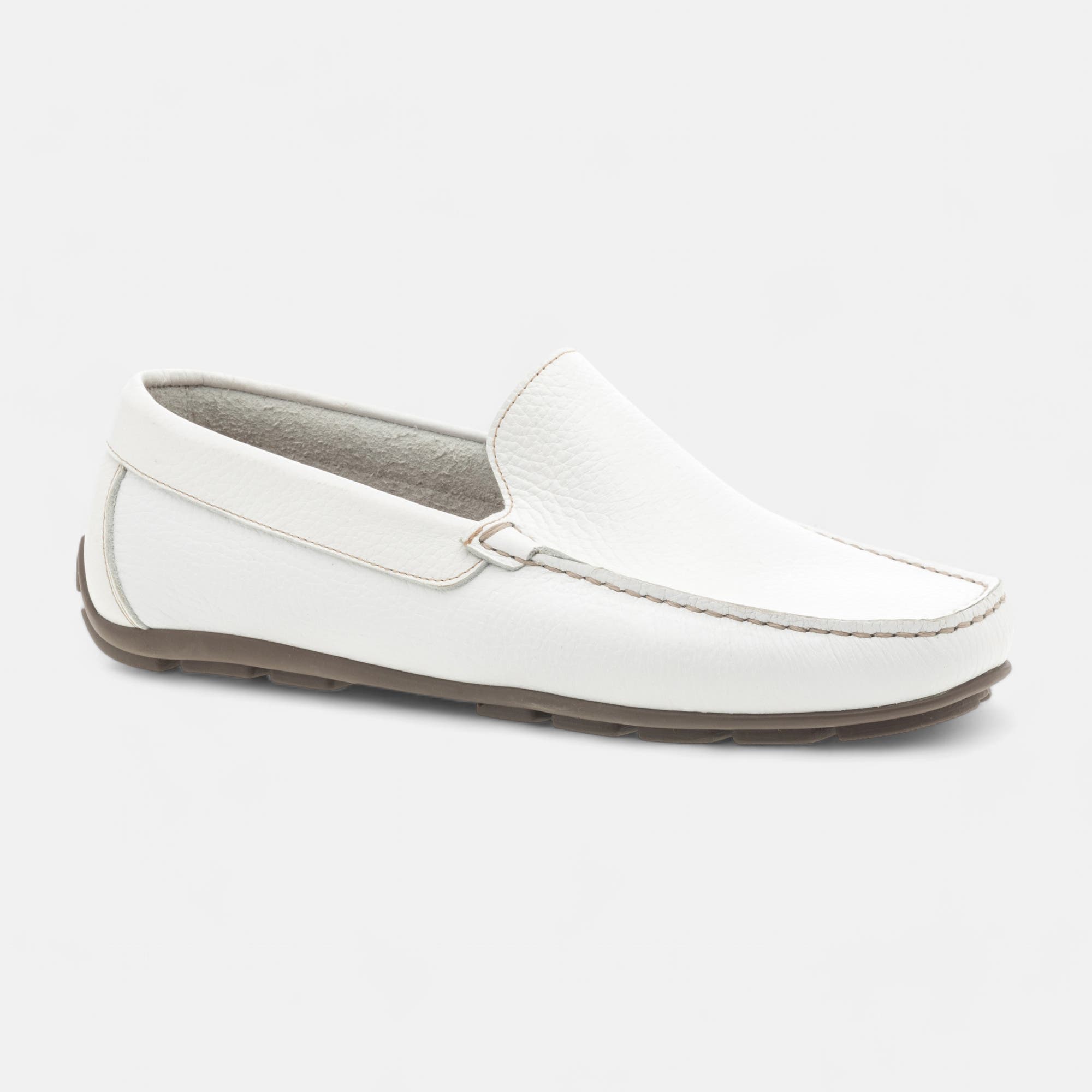 Mocassins Homme en cuir blanc