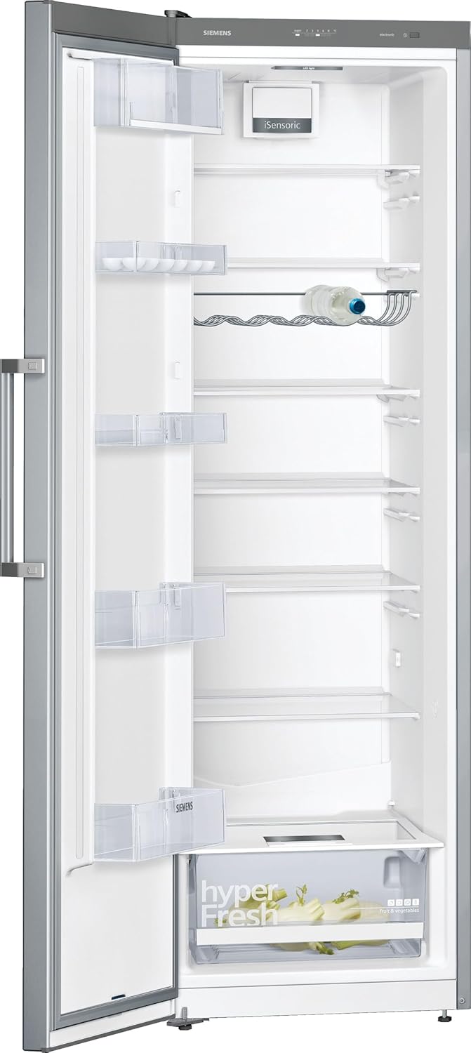 Siemens, KA95NVIEP, iQ300, Set Eintür-Kühlschrank und Eintür-Gefrierschrank, Europäischer Side by Side, hyperFresh Schublade, safetyGlas-Ablagen, noFrost, Gebürsteter Stahl mit antiFingerprint