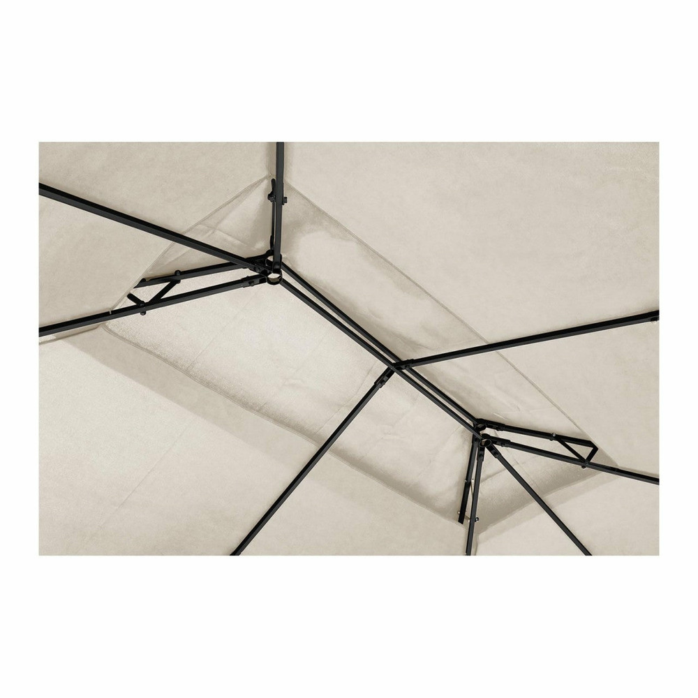 Pergola pavillon barnum tonnelle tente abri gazebo de jardin terrasse beige 3 x 4 m 160 g/m²