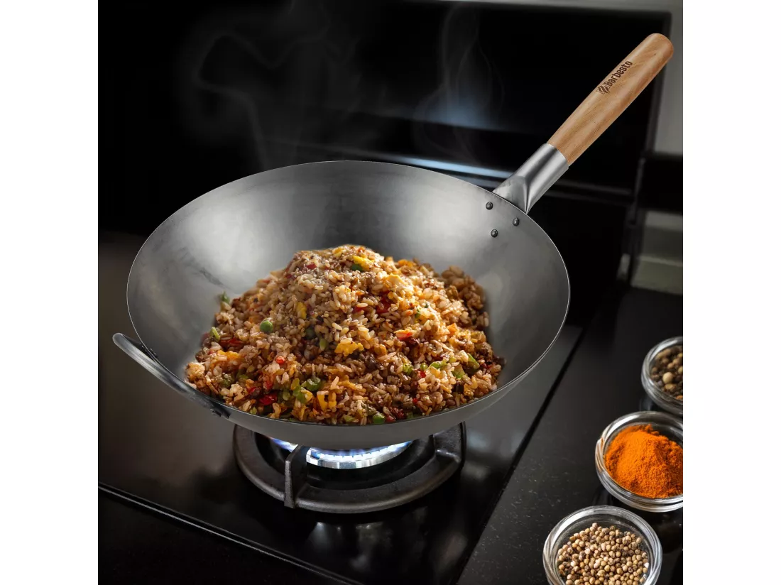Ensemble wok en acier au carbone - Ø36 cm