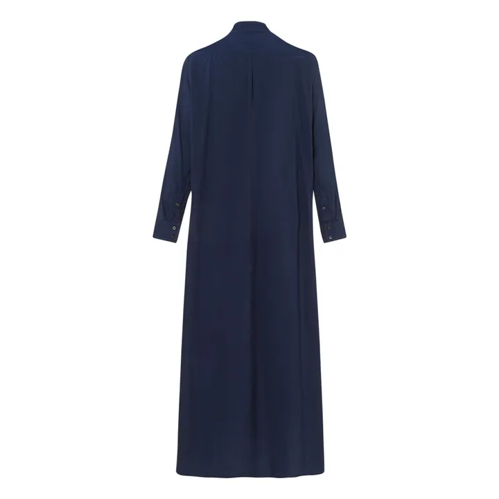 Xirena Robe Boden Popeline de Coton | Bleu marine