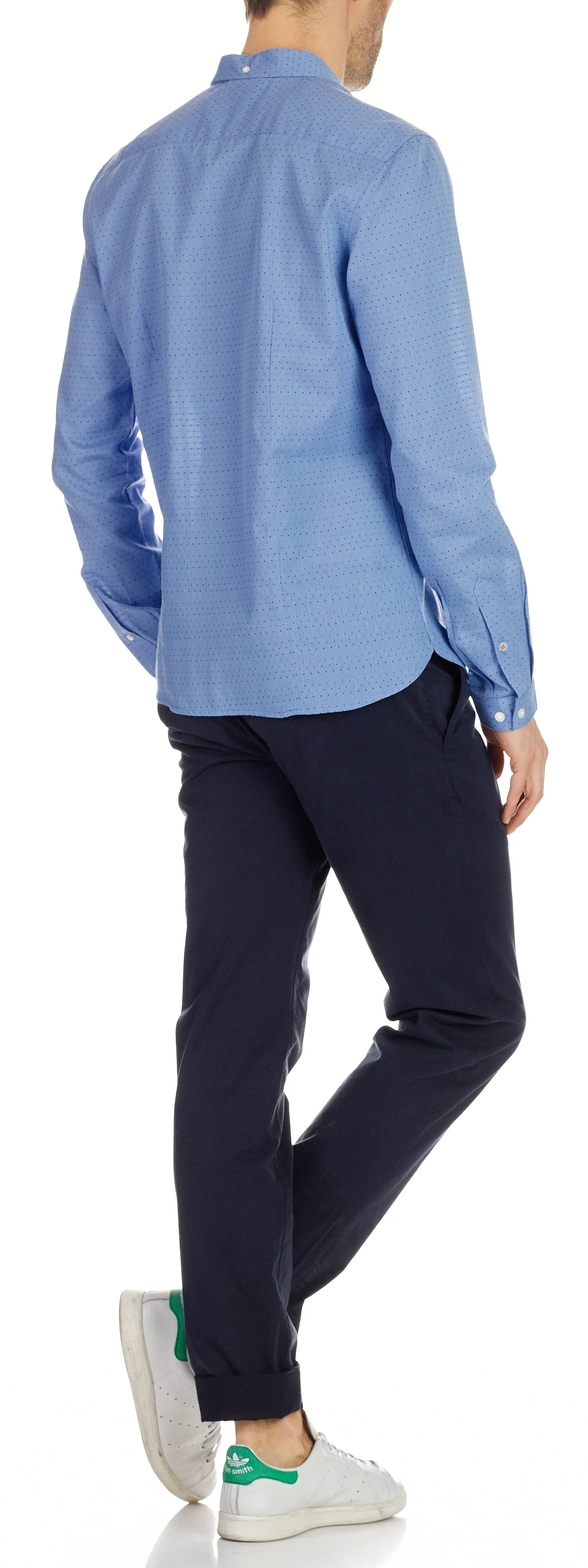 Chino slim en coton stretch | Bleu
