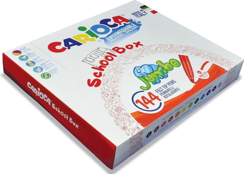 Carioca viltstiften Jumbo, doos met 144 stiften (classpack)