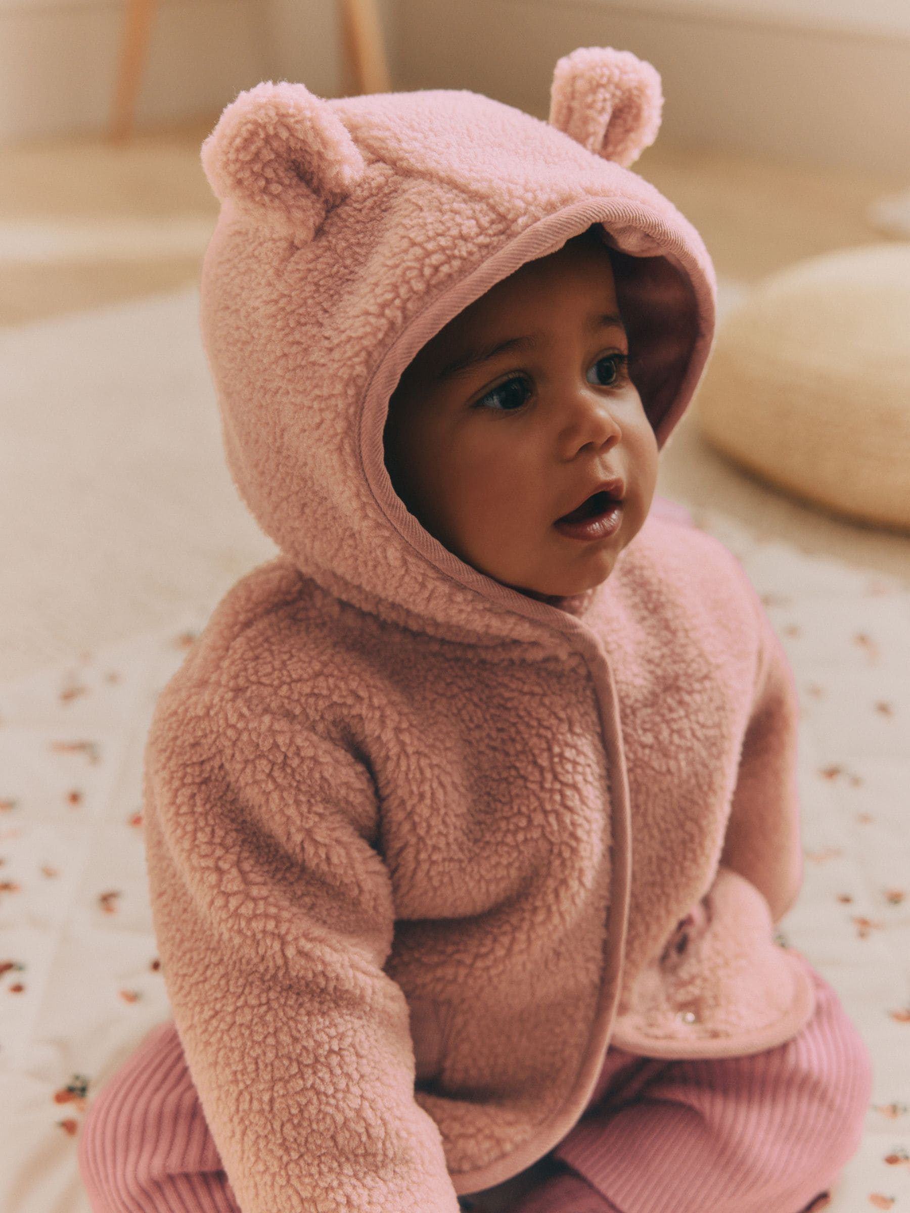 Roze - Baby Borg fleecejack (0mnd-2jr)