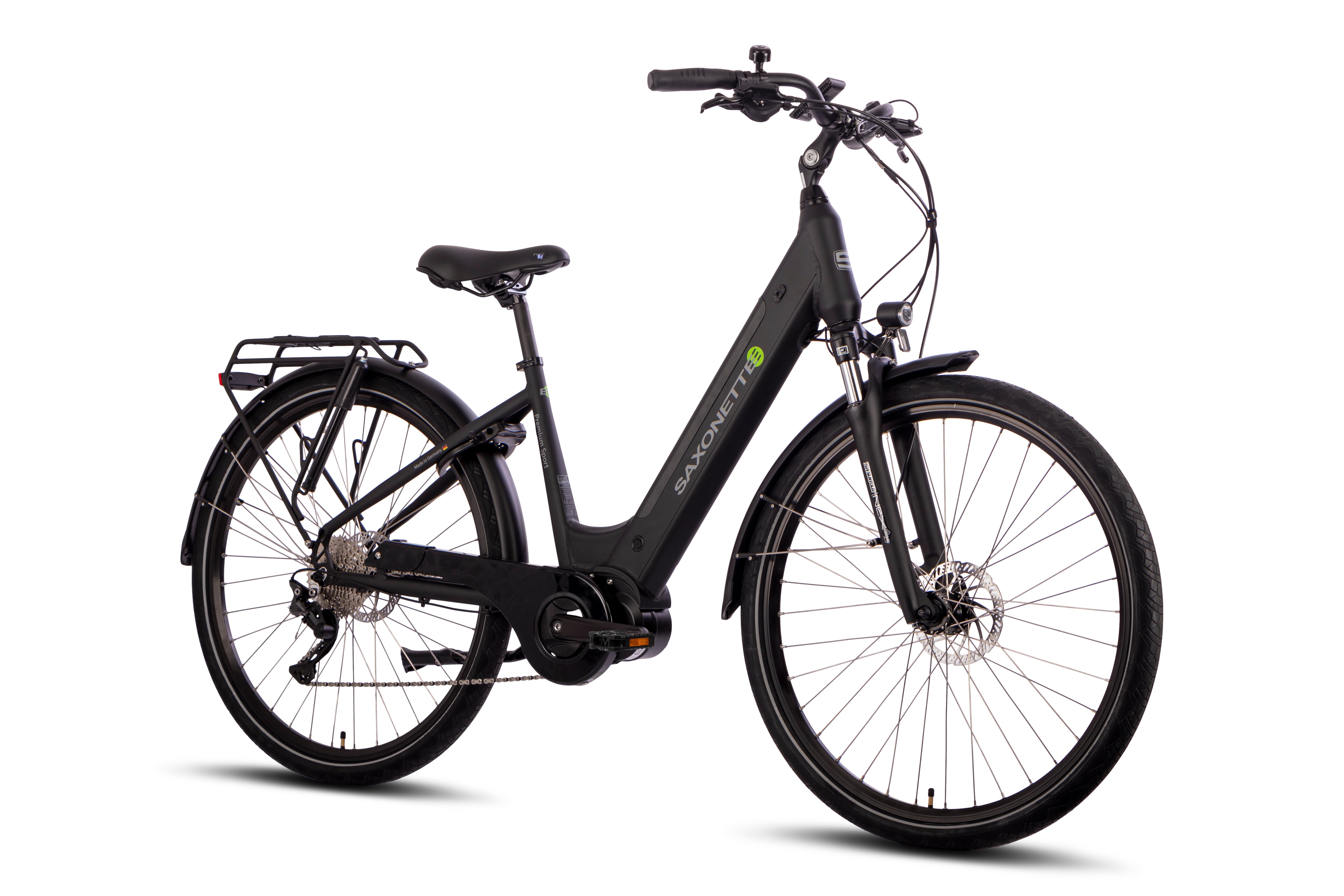 SAXONETTE Premium Sport E-Bike Scheibenbremsen Federgabel Mittelmotor 10 Gang Na...