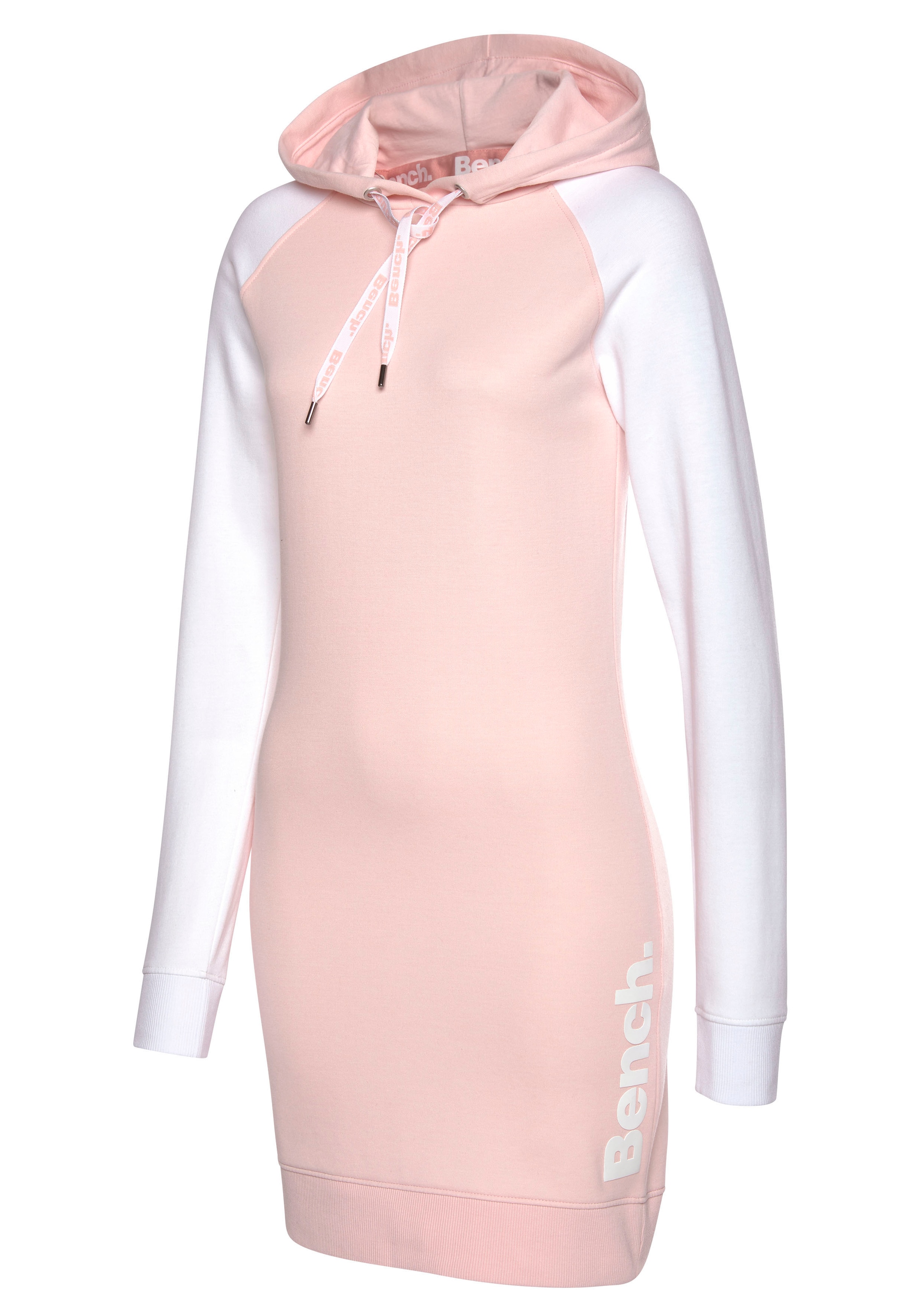 Bench. Loungewear Sweatkleid mit Kapuze und farblich abgesetzten Ärmeln
