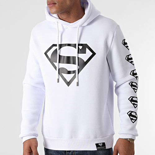 Sweat Capuche BW Front And Sleeve Blanc