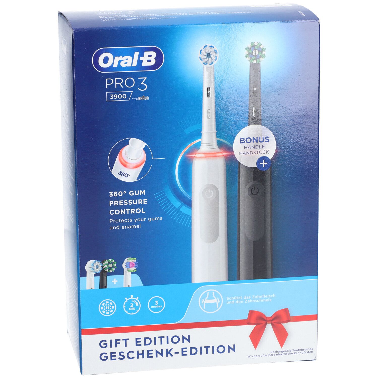 Oral-B Pro 3 3900 + 2. Handstück Elektrische Zahnbürste