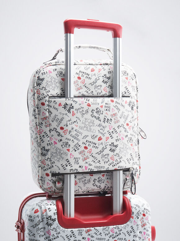 Mala de viagem estampada - Preta
