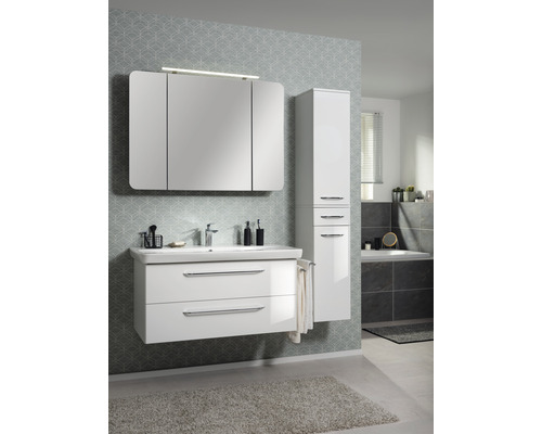 Wastafelmeubel FACKELMANN Milano BxHxD 100 x 49,2 cm x 47,5 cm Frontkleur wit hoogglans 84213