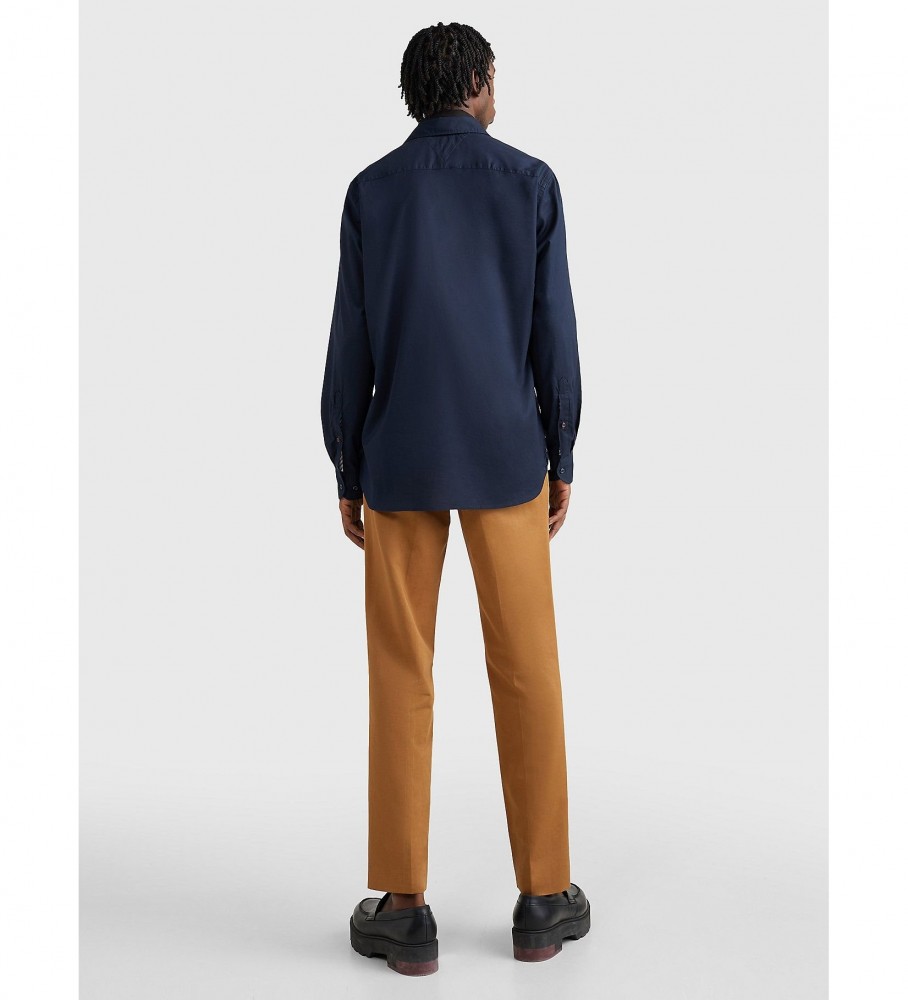 Camisa Tommy Hilfiger TH Flex de popeln de algodn marine