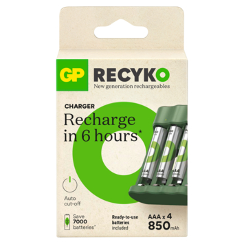 GP Batterijlader   4x oplaadbare batterijen AA 2100mAh ReCyko   Micro USB-lader