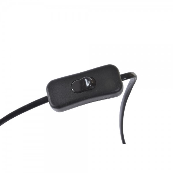 Lampe de bureau noir métal marron bambou (34 x 34 x 56 cm)