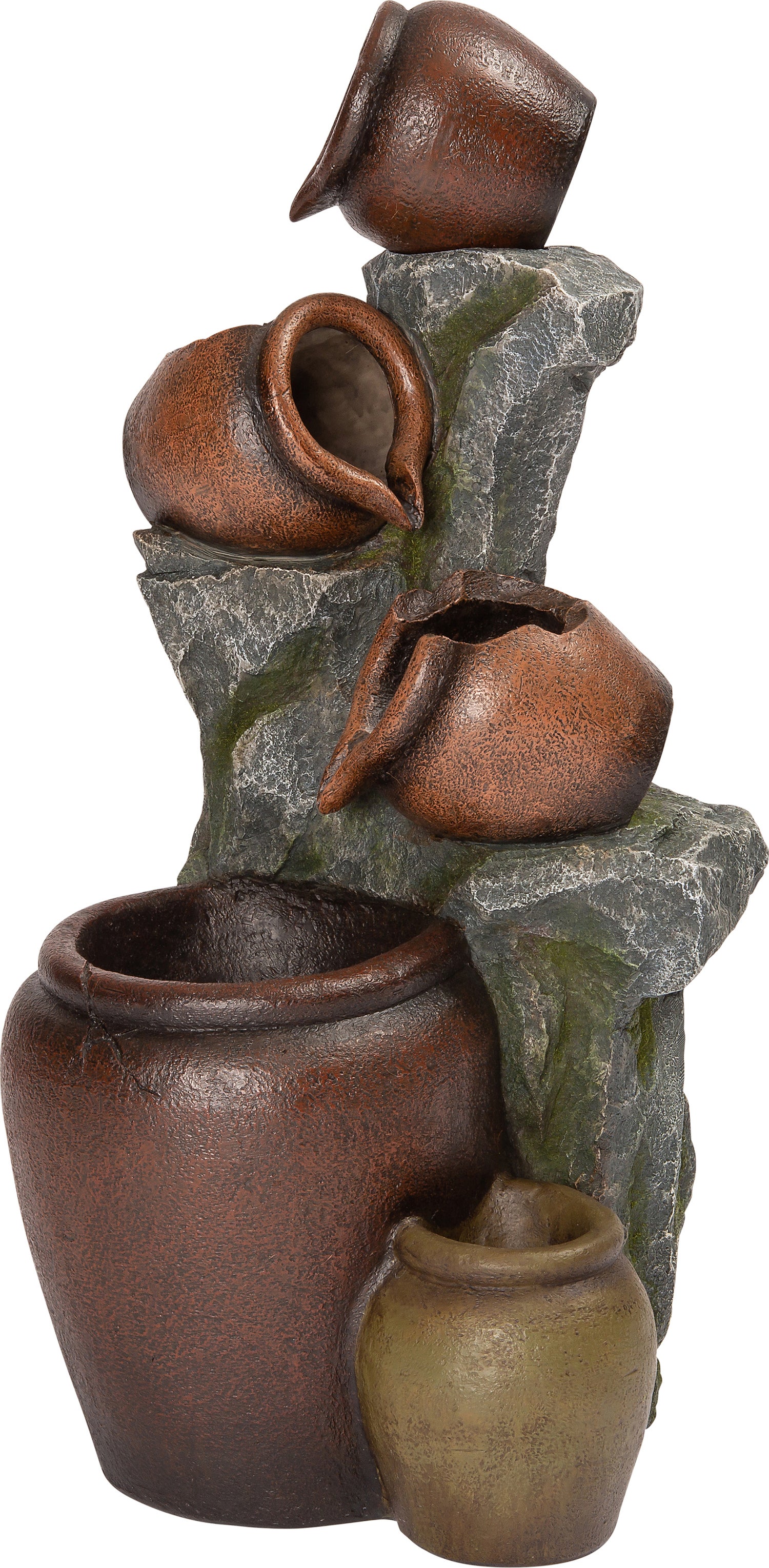 Intratuin waterornament Pori grijs / bruin 38 x 38 x 77 cm