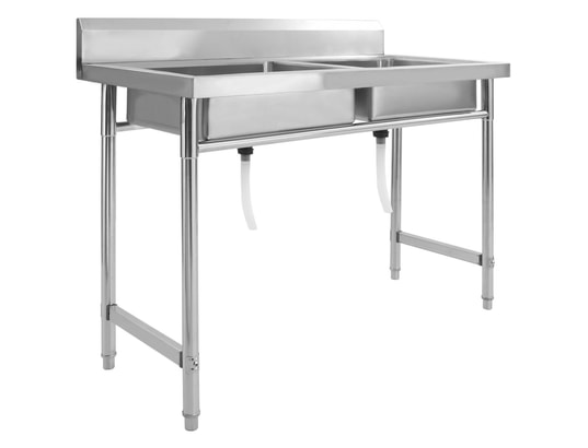VIDAXL - Mobilier de cuisine évier de cuisine à lavabo double acier inoxydable