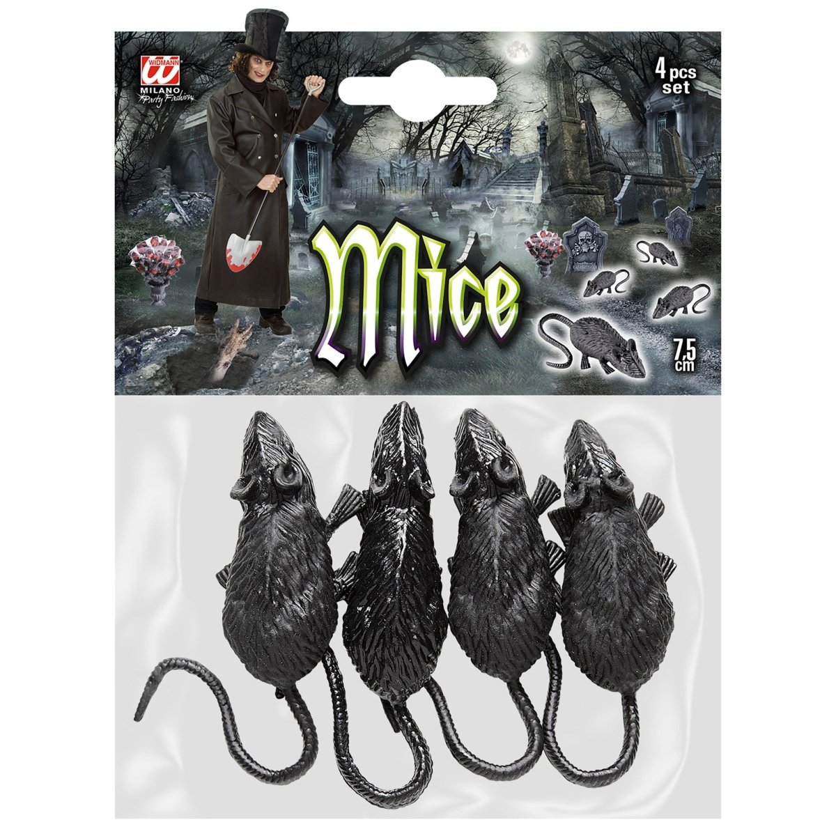 Halloween Nep Muis 9cm 4st