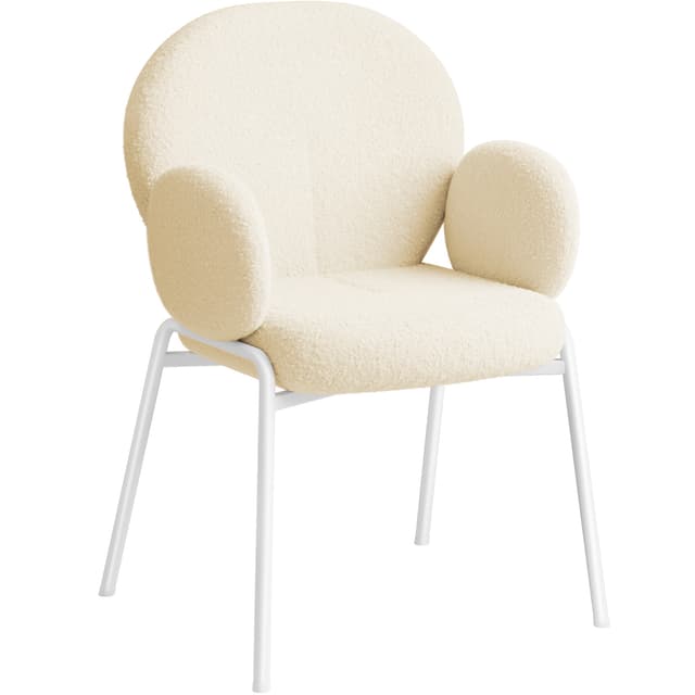 Stol Scandi polstret, Bouclé-stof