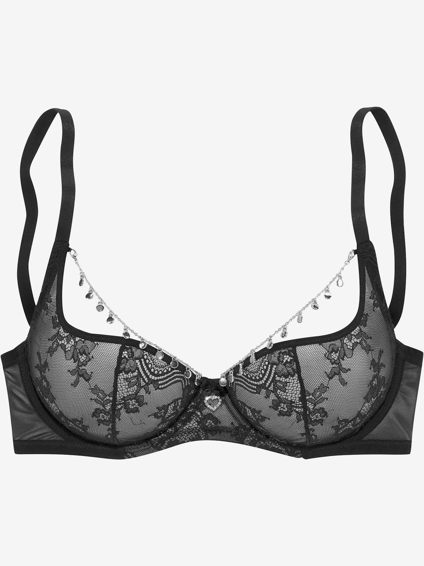 Soutien-gorge à armatures féminin avec élément décoratif amovible au décolleté